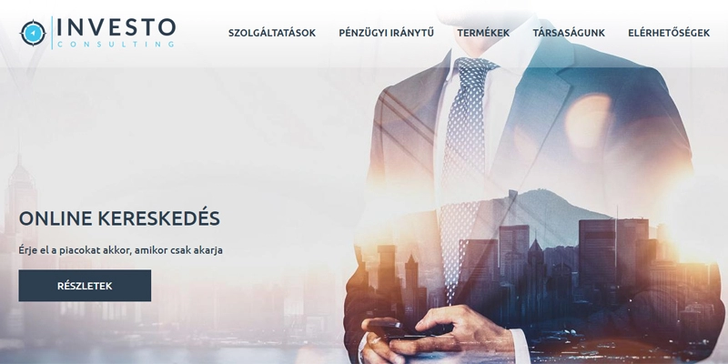 Investo Consulting céges weboldala
