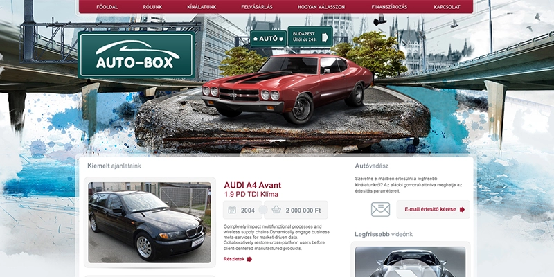 Az Auto-Box Autókereskedés honlapja
