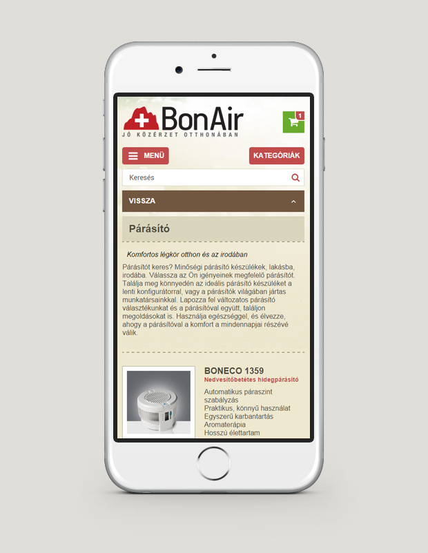 Bonairshop.hu Mobil weboldal